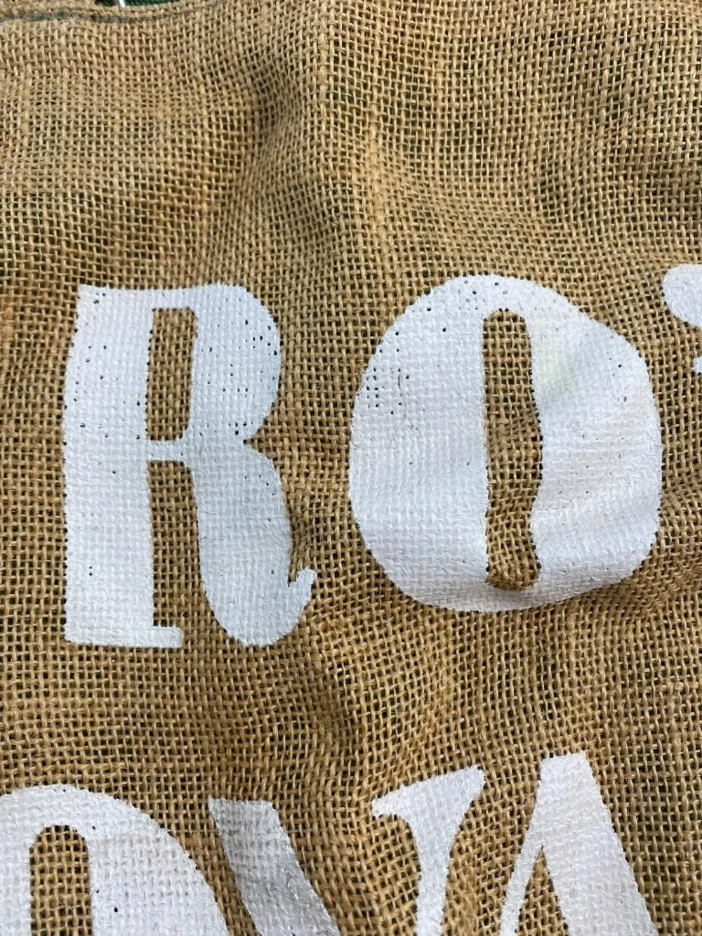Roberta Freymann “Ro’s Voyages” Reversible Burlap Jute Tote Tie-Die Boho Bag